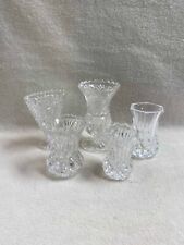 Vintage Clear Glass Vases - All Different Patterns - Set of 5 picture