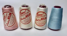 Vintage Mid Century Lustra Nylon Thread Set of 4 Pink Blue White Cream New OS picture