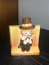 Relpo Vintage Ceramic Pilgrim Boy Planter Thanksgiving picture