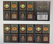 USPS WESTERN WEAR BOOKLET OF 20 FIRST CLASS LETTER STAMPS picture