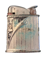 Vintage Evans Silver Tone Pocket Lighter Geometric Design -Untested Parts Repair picture