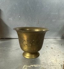 Vintage Etched Brass Footed Bowl picture