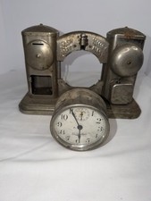Rare Antique Flash Light Alarm Clock and Fireproof Coin Bank For Parts picture