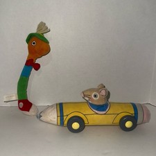 Vtg Richard Scarry Busytown Plush Lot - 1992 Mouse Pencil Car 2010 Lowly Worm picture