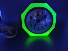 HTF Vintage 1930’s Art Deco Wabash Electric Timer Clock Uranium Slag Glass AS IS picture