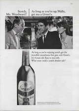 1966 Grant's Standard Scotch Whisky Bartender Couple Suit Vintage Print Ad picture
