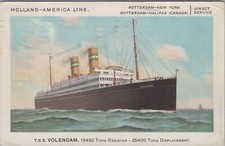 Postcard Ship TSS Volendam Holland America Line 1928 picture