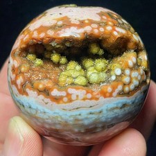 Rare 155G Natural Beautiful Ocean Jasper Sphere Healing Agate Madagascar L8210 picture