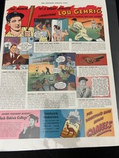 1937 Saturday Evening Post Lou Gehrig Original Advertisement Page Vintage Sports picture