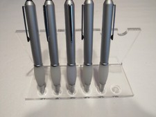 LOT OF 5 TERZETTI B-52 SILVER LARGE METAL BALLPOINT PEN- COMFORT GEL STYLE GRIP picture