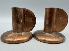 Rare Albert Reimann Art Deco Copper Candlesticks Pair Ca 1930 Vintage Modernist picture