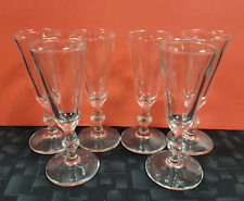 Set of 6 Elegant Stemmed Cordial/Shot Glasses, 4 inches tall, Great condition picture