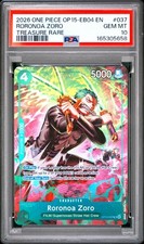 2026 ONE PIECE OP15-EB04-ADVENTURE ON KAMI'S ISLAND #037 RORONOA ZORO PSA 10 picture