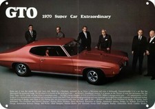 1970 PONTIAC GTO Sports Car & Pontiac Executives DECORATIVE REPLICA METAL SIGN picture