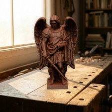 Archangel Michael 6In – Rosewood Finishing – Christian Gift picture