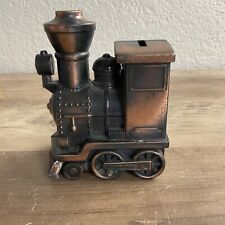  Train Locomotive Coin Bank Rustic Metal No Stopper picture