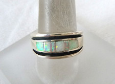NWT Navajo Aldora Mae Powell Opal Ring 925  Sterling Silver Overlay Style Sz 8 picture