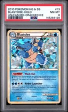 Blastoise - Unleashed Cracked Ice Holo #13/95 - 2010 Pokemon HGSS - PSA 8 picture