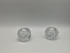 2 Towle  Crystal Snowball Votive Candle Holders 3” T picture