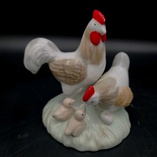 Vintage ArtMar Rooster  Hen Chicks Figurine Farmhouse Decor 6