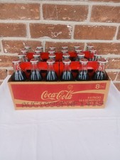 Vintage 1997 Coca Cola Christmas 8oz Glass Bottles Full Case 24 Pack 4 Six Packs picture