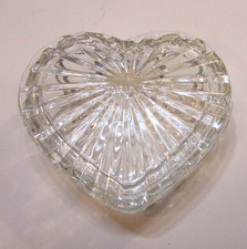 Vintage Heart Shaped Clear Crystal Glass Panel Side 3