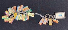 Vintage Mini State License Plate Keychain Key Ring Charms ANN & JERRY Lot of 23 picture