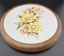 Vintage Wood And Floral Tile Pot Holder picture