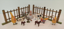 Collection of 12 Antique Vintage Putz Farm Animals Wood Fence Pieces Germany etc picture