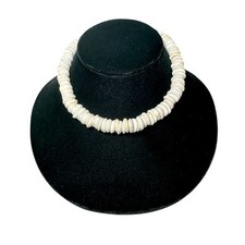 Vtg Real Large Puka Shell Necklace 15.5”Authentic Hawaiian Surfer Choker 12 mm picture