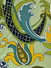 MRS ROPER 60’s Pucci Insp. Psychedelic PAISLEY Mid Barkcloth Era Vintage Fabric picture