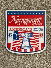 Narragansett Salutes America’s 250th Beer Sticker Providence Rhode Island picture