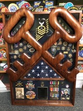 Military Service Commemorative Display Box with Medals, Patches, and Photographs picture
