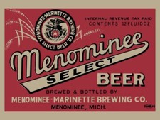 Menominee Select Beer of Men., Michigan NEW METAL SIGN: 12 x 16