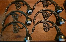 6 Antique Spanish Brass Bronze Chandelier Electric Arms Ornate Parts Arm Goose picture