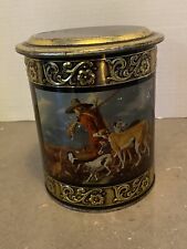 Vintage Toffee Tin Can Box harry vincent ltd Hunter With Dogs picture