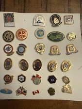 Vintage Carpenters Union Pin Lot UBC Local District Enamel Lapel Pins 29pc picture