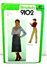 Vintage 1979 Simplicity Pattern 9102 Midi Length Skirt High Waist Jeans 10 - 25