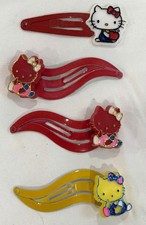Vintage 1970s Hello Kitty Sanrio Japan Hair Clips Barrette Set Of 4 picture