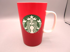 Starbucks Tall Two Tone Red Green Siren Logo Coffee Tea Mug 2015 16 oz (121) picture