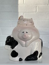 HomeTrends Barnyard Ceramic Cookie Jar Pig Cow Hen Farmhouse Kitchen Decor & Box picture