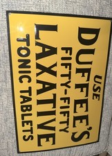 Original NOS Duffees Laxative tonic tablets Embossed Tin Sign picture