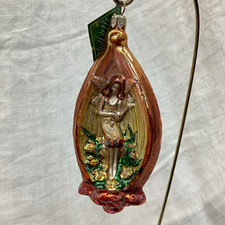 Vintage Slavic Treasures “Flower Fairy- Orange” Glass Ornament  02-844  6”T picture