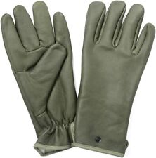 New Vintage French Army green leather lined gloves military deadstock winter picture