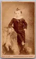 CDV Circa 1870s A.G. Taylor Cute Boy In Suit Leeds England picture