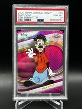 2025 Topps Chrome Disney Max Goof Aqua Refractor #/250 #33 PSA 10 POP 1 picture
