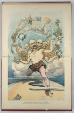 1907 Puck Cartoon James J. Hill Harriman Morgan Gould Roosevelt Juggling Act picture