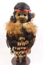 Vintage 1950's RODDY Signed New Zealand MAORI Tribal Feathered DOLL w Baby  RARE picture