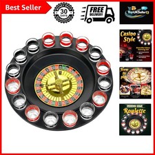 Drinking Game Glass Roulette - Drinking Game Set 2 Balls and 16 Glasses Casin... picture