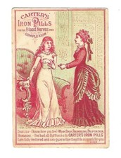 c1890's Trade Card Carter Medicine Co., Carter's Iron Pills picture